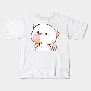 vintage-cat eat ice cream Kids T-Shirt